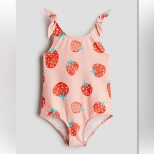 H&M Kids Pink Strawberry One Piece Swimsuit
